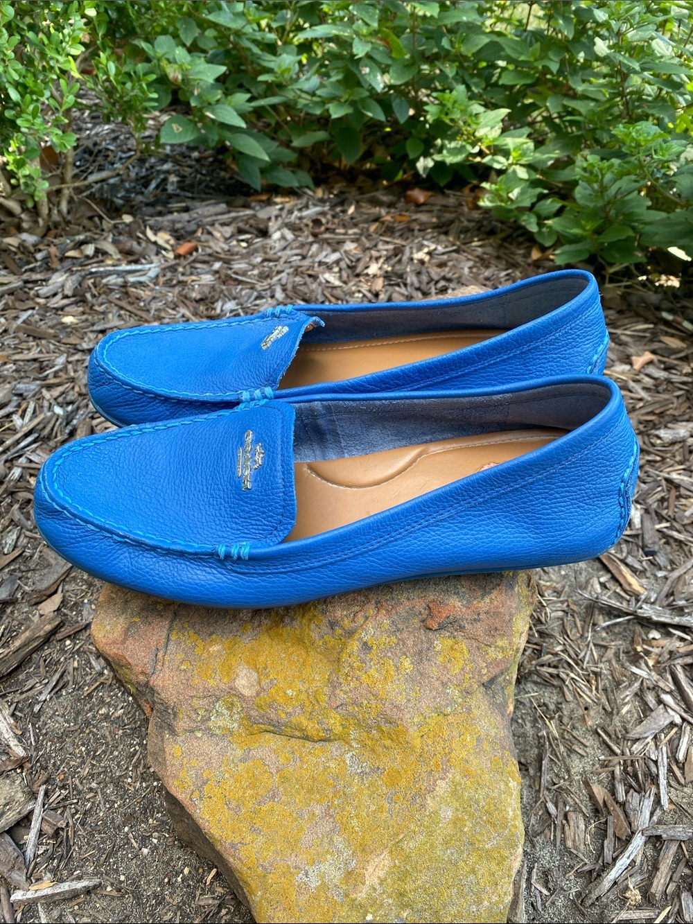 Coach Mary Lockup Blue Leather Flats - Picture 10 of 16